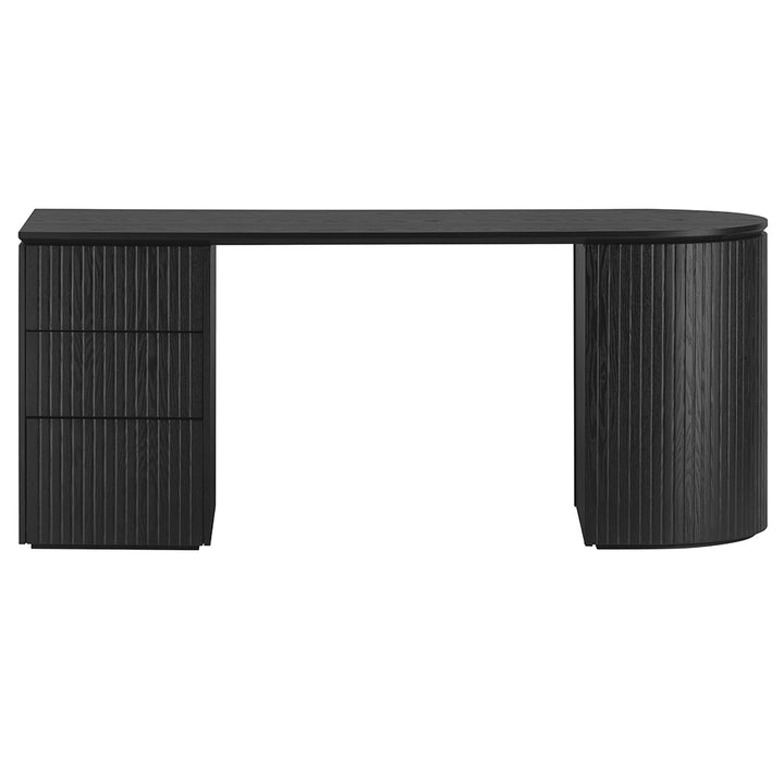 Albina 1.77m Left Drawer Office Desk - Black Oak