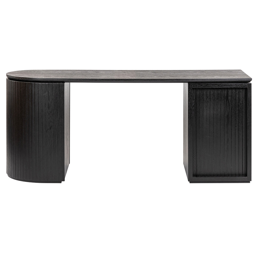 Albina 1.77m Left Drawer Office Desk - Black Oak