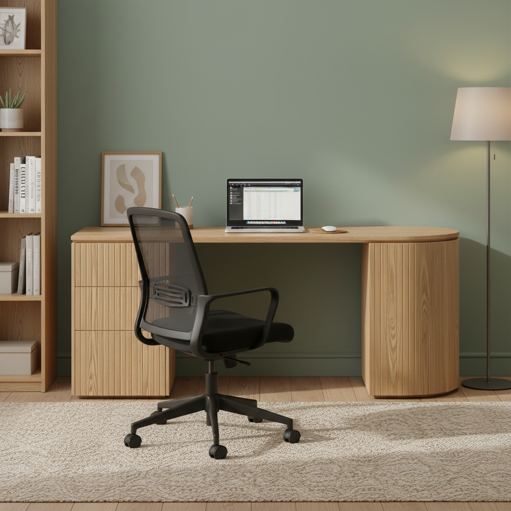 Albina 1.77m Left Drawer Office Desk - Natural Oak