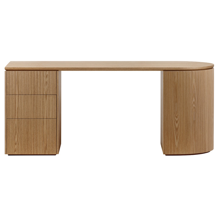 Albina 1.77m Left Drawer Office Desk - Natural Oak