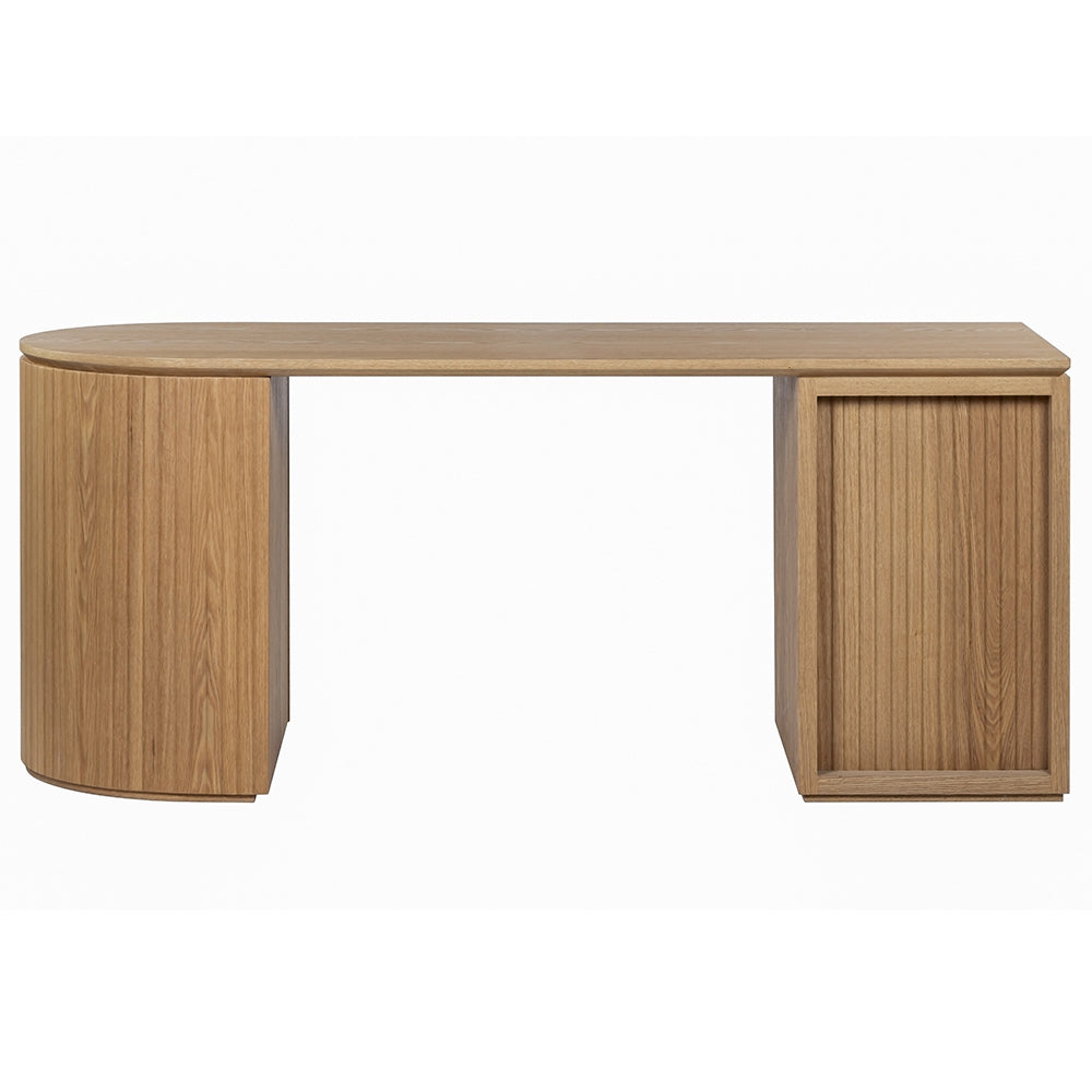 Albina 1.77m Left Drawer Office Desk - Natural Oak