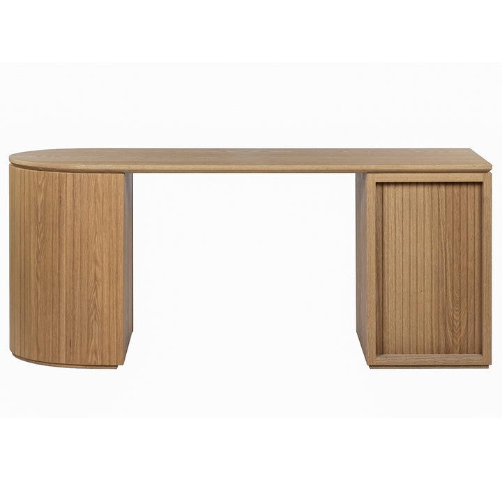 Albina 1.77m Left Drawer Office Desk - Natural Oak