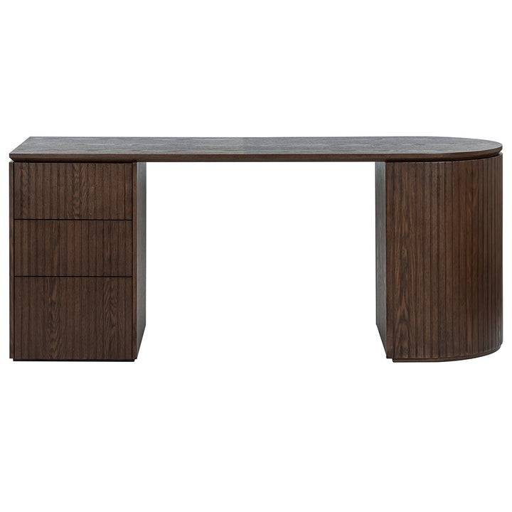 Albina 1.77m Left Drawer Office Desk - Walnut