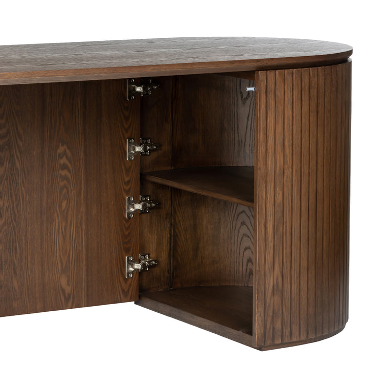 Albina 1.77m Left Drawer Office Desk - Walnut