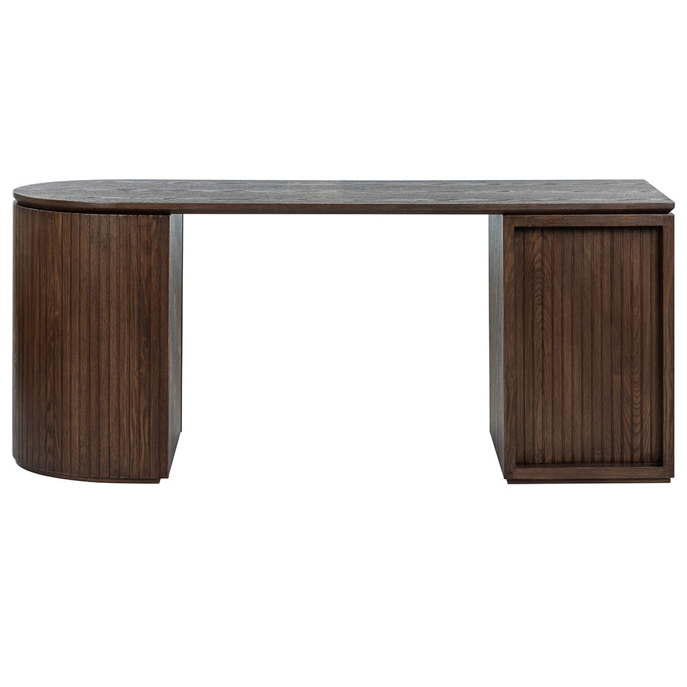 Albina 1.77m Left Drawer Office Desk - Walnut