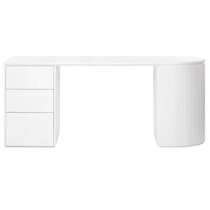 Albina 1.77m Left Drawer Office Desk - White