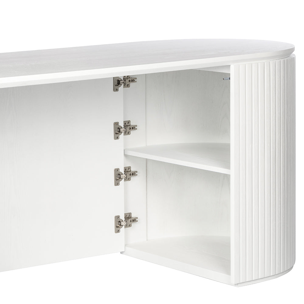 Albina 1.77m Left Drawer Office Desk - White