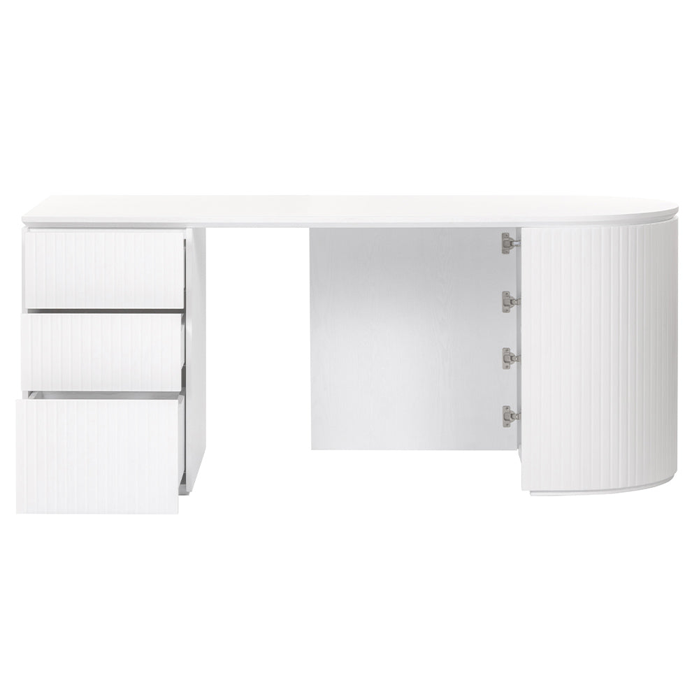 Albina 1.77m Left Drawer Office Desk - White