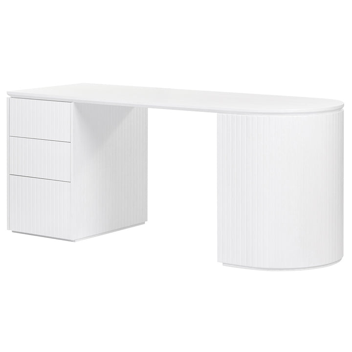 Albina 1.77m Left Drawer Office Desk - White