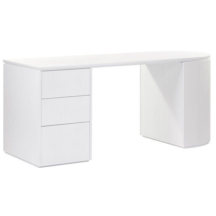 Albina 1.77m Left Drawer Office Desk - White