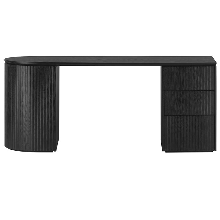 Albina 1.77m Right Drawer Office Desk - Black Oak