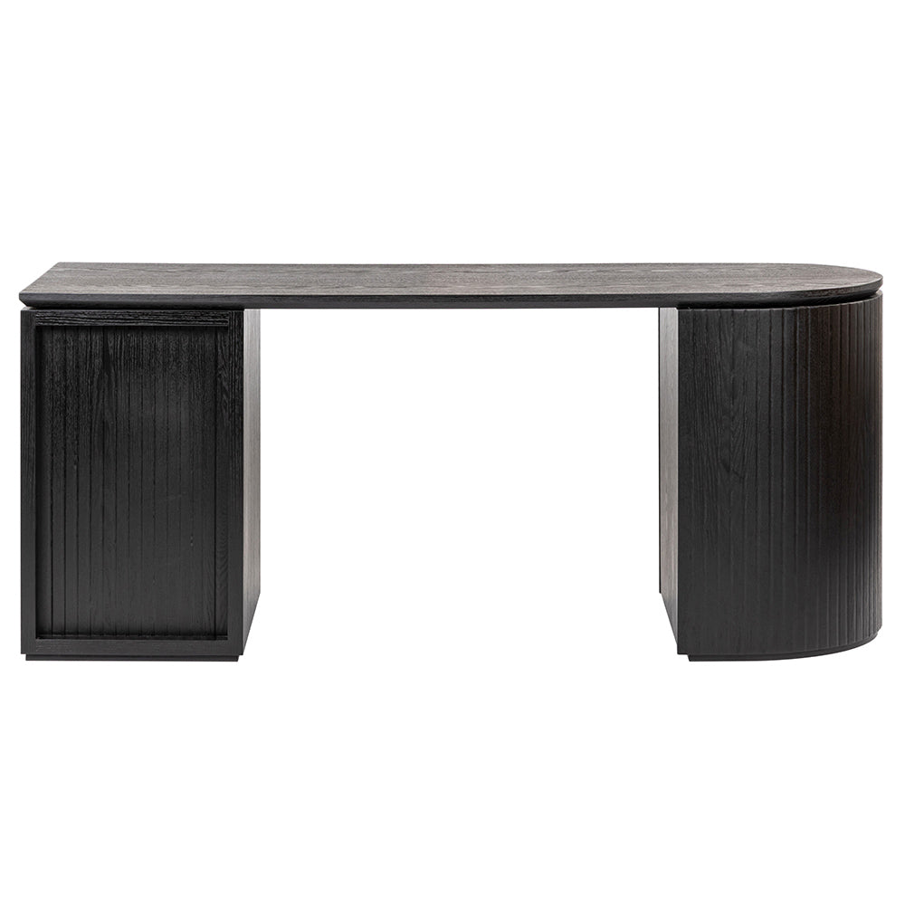 Albina 1.77m Right Drawer Office Desk - Black Oak