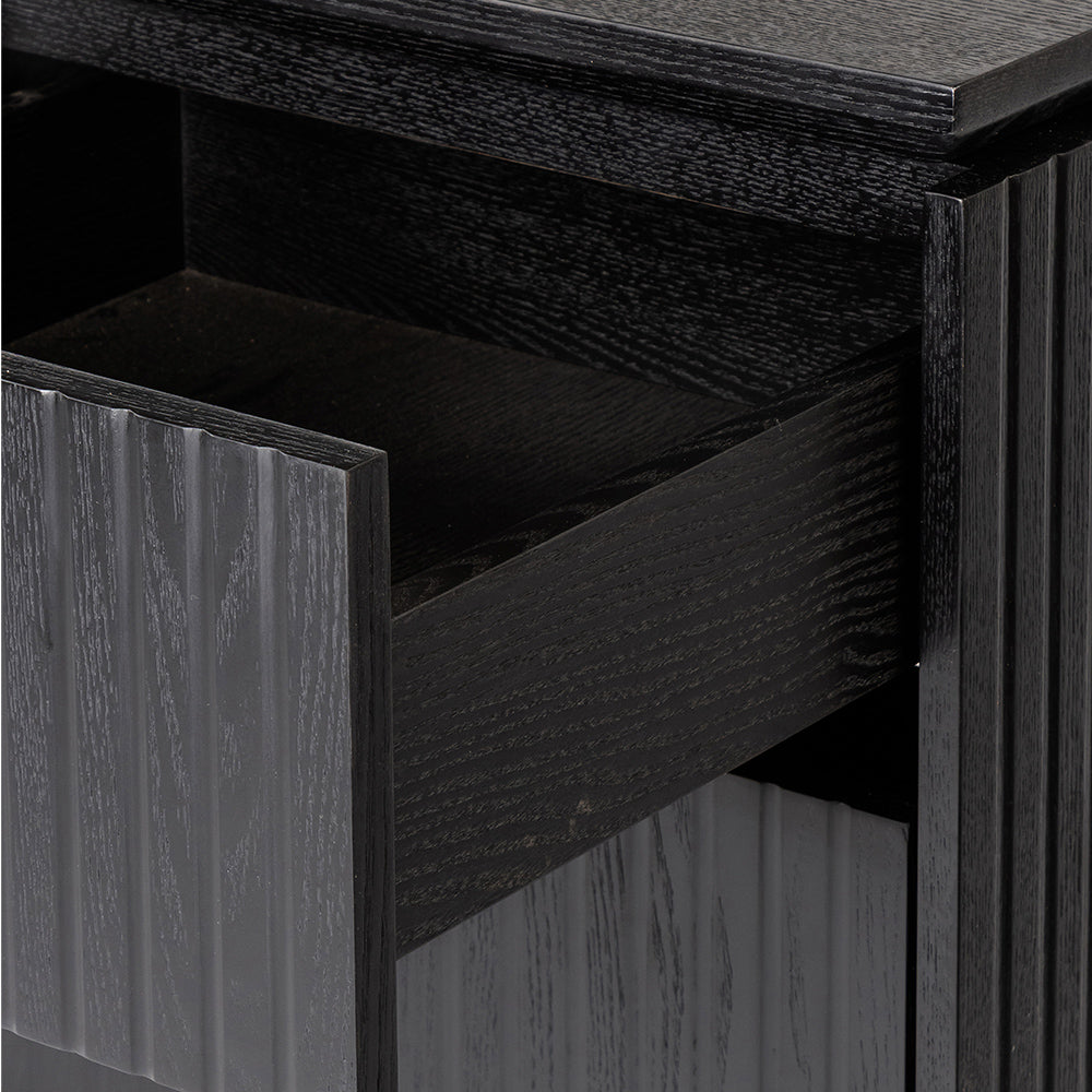 Albina 1.77m Right Drawer Office Desk - Black Oak