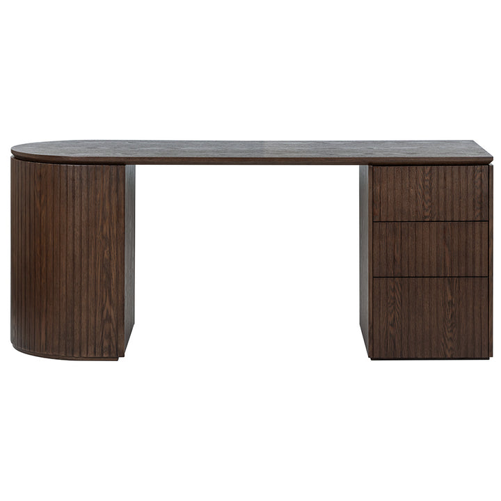 Albina 1.77m Right Drawer Office Desk - Walnut