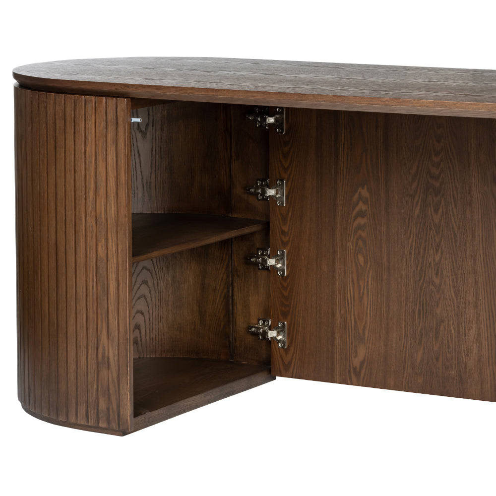 Albina 1.77m Right Drawer Office Desk - Walnut