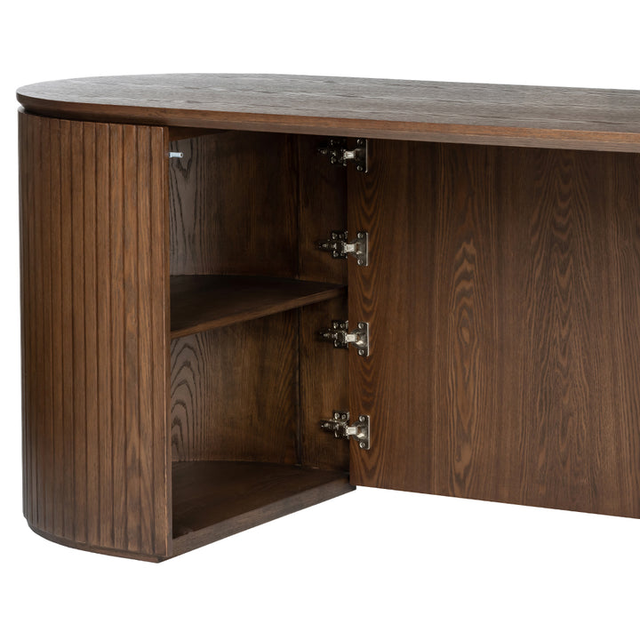 Albina 1.77m Right Drawer Office Desk - Walnut