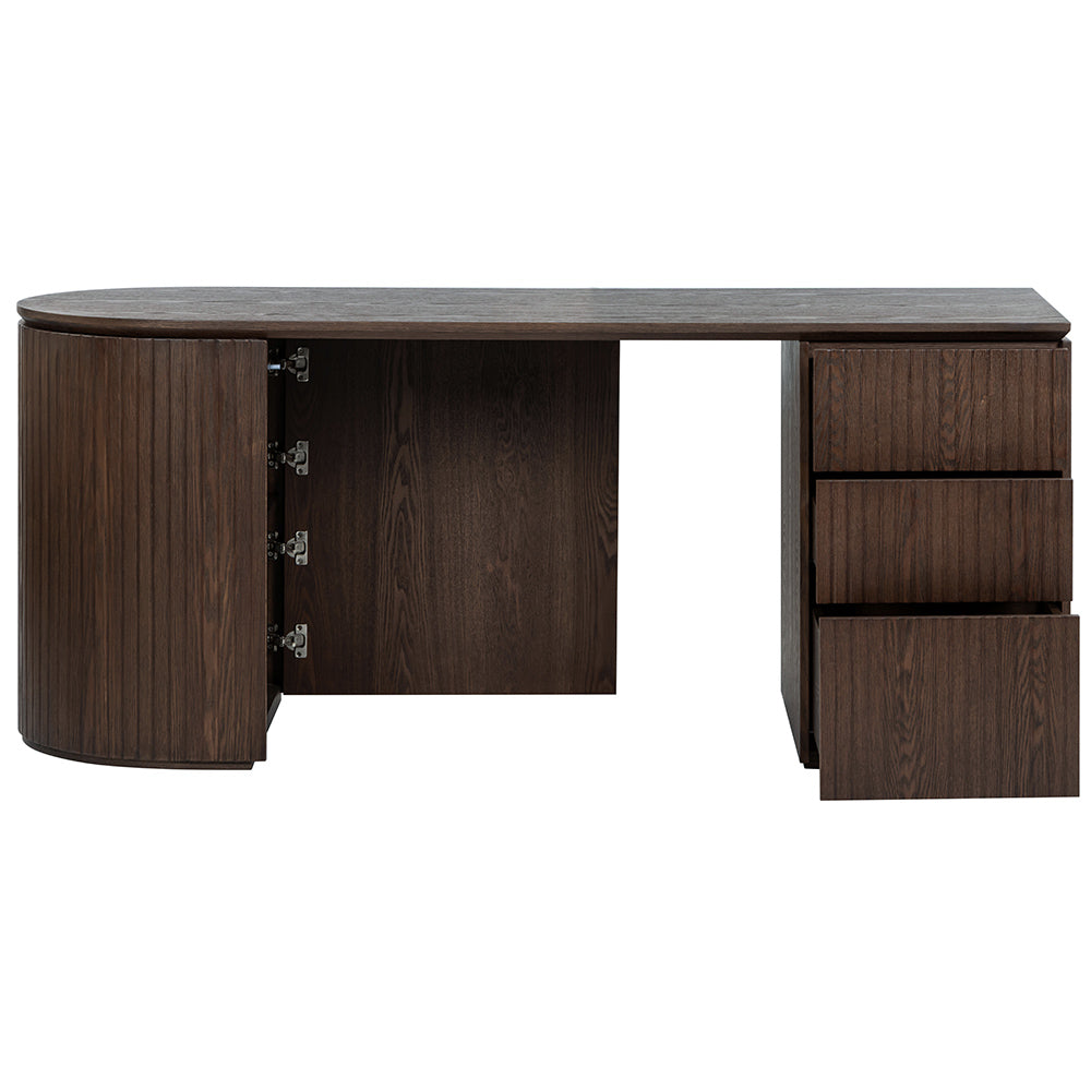 Albina 1.77m Right Drawer Office Desk - Walnut