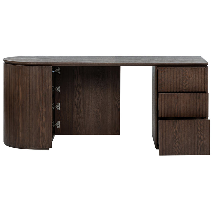 Albina 1.77m Right Drawer Office Desk - Walnut