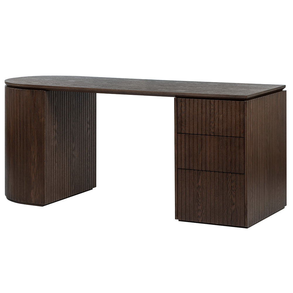 Albina 1.77m Right Drawer Office Desk - Walnut