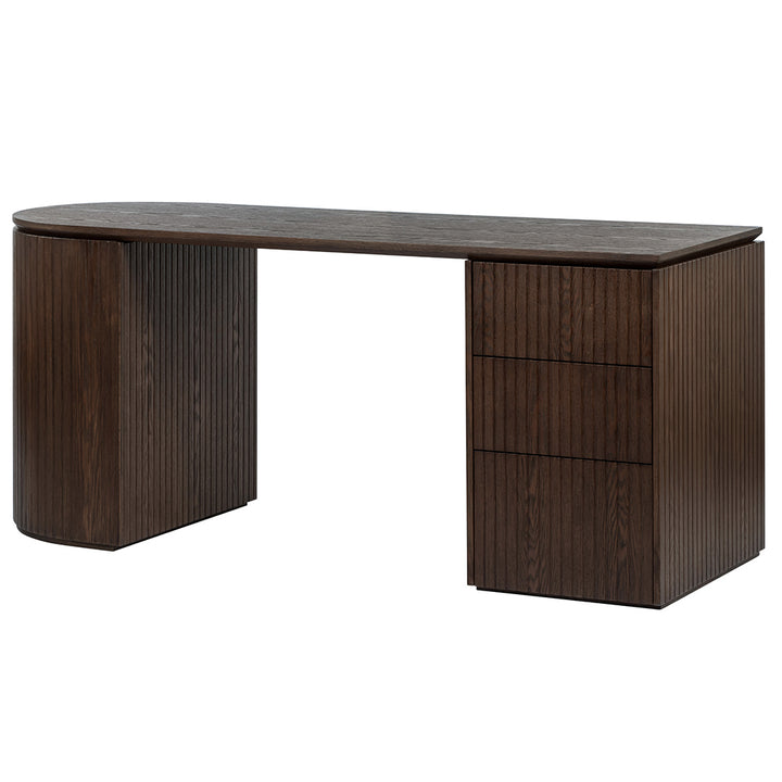 Albina 1.77m Right Drawer Office Desk - Walnut