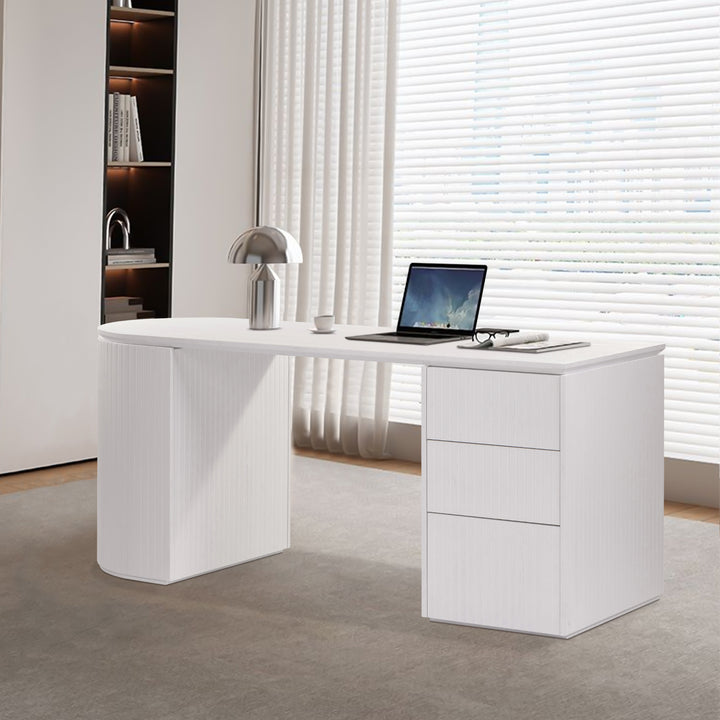 Albina 1.77m Right Drawer Office Desk - White