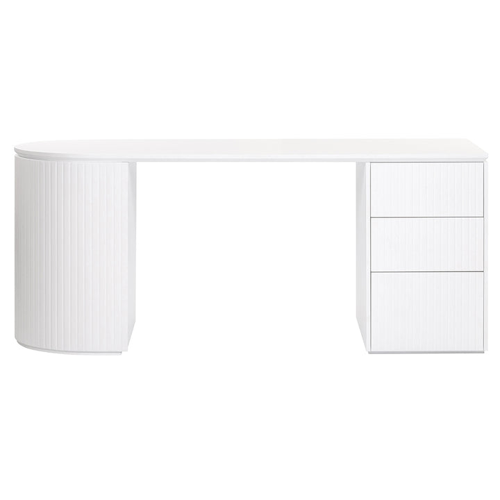 Albina 1.77m Right Drawer Office Desk - White