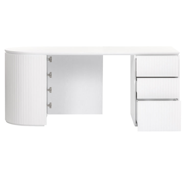 Albina 1.77m Right Drawer Office Desk - White