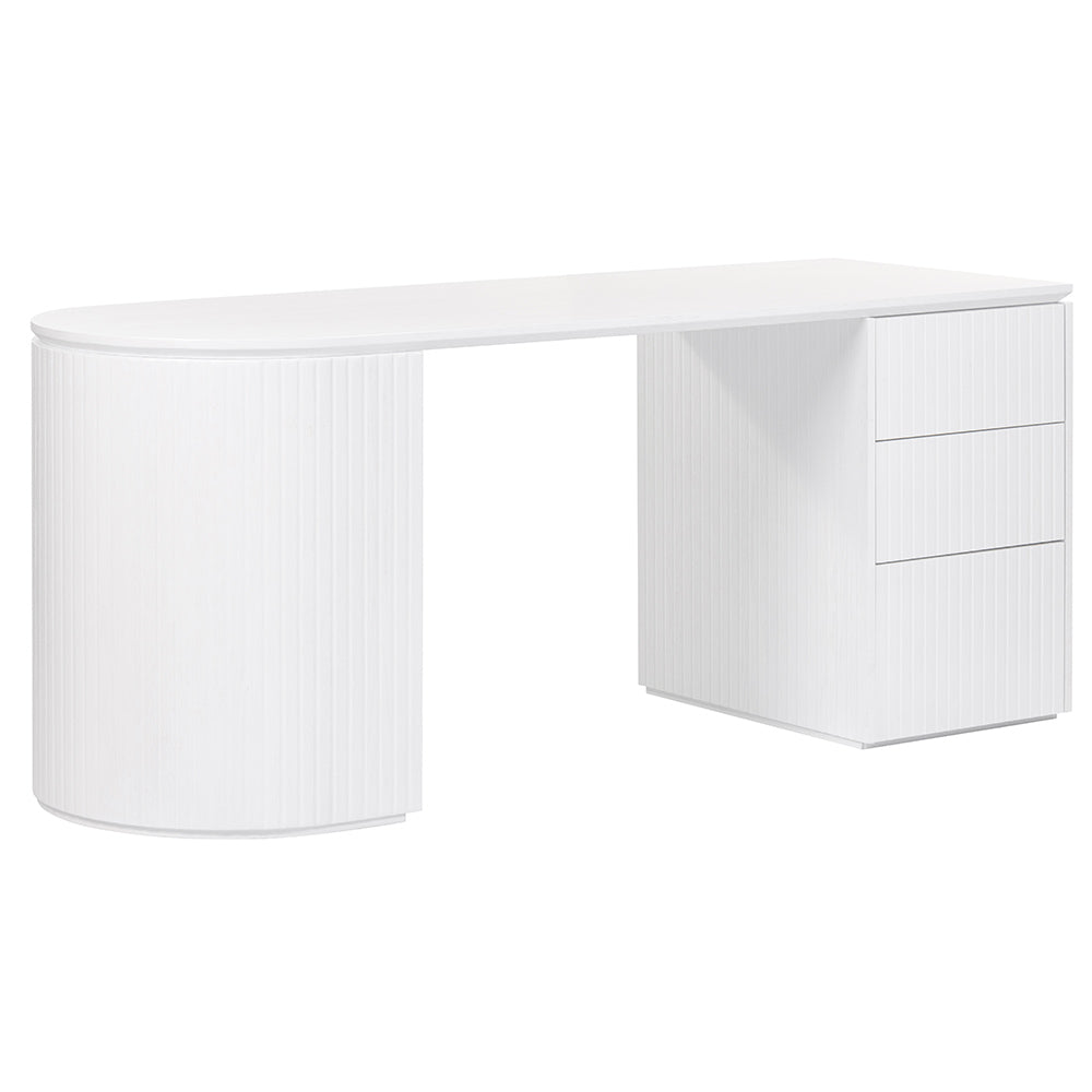 Albina 1.77m Right Drawer Office Desk - White
