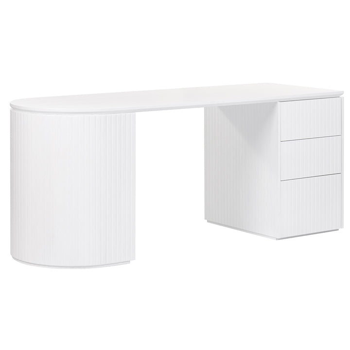Albina 1.77m Right Drawer Office Desk - White