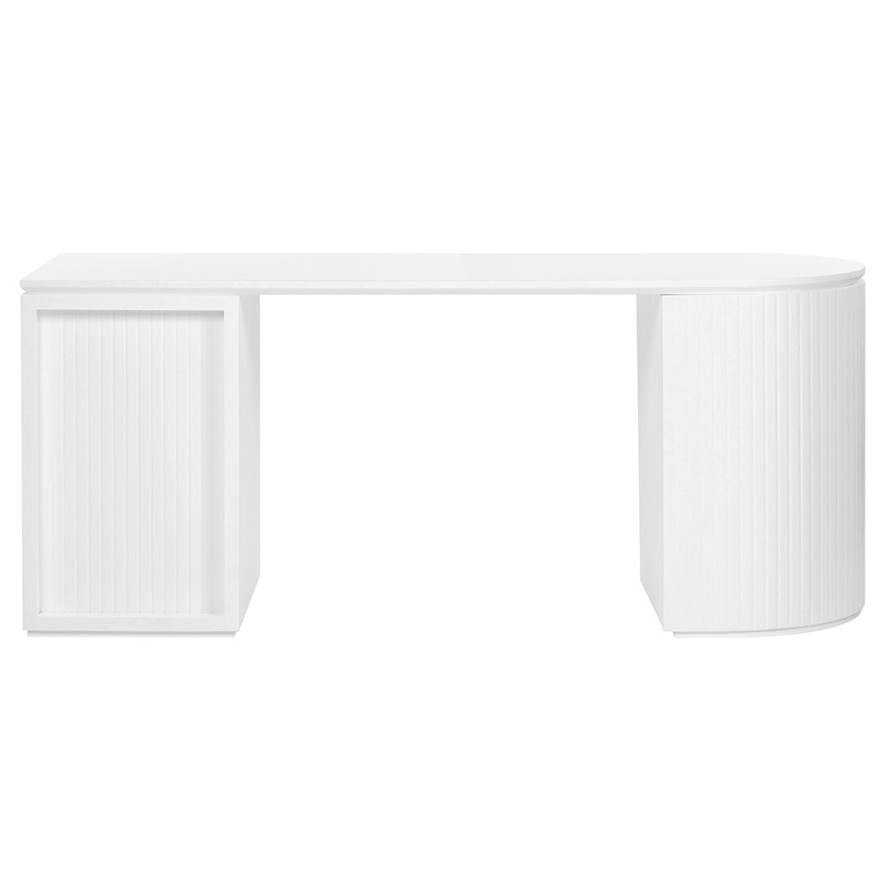 Albina 1.77m Right Drawer Office Desk - White