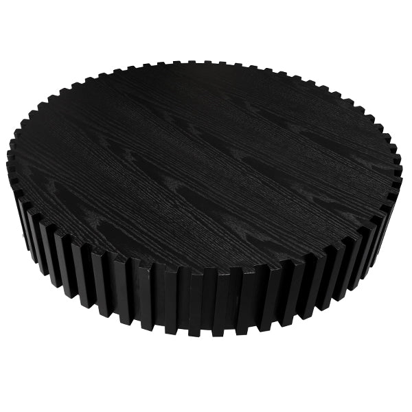 Alicia Oak Round Coffee Table - Black