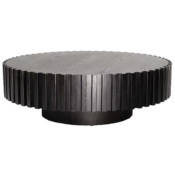 Alicia Oak Round Coffee Table - Black