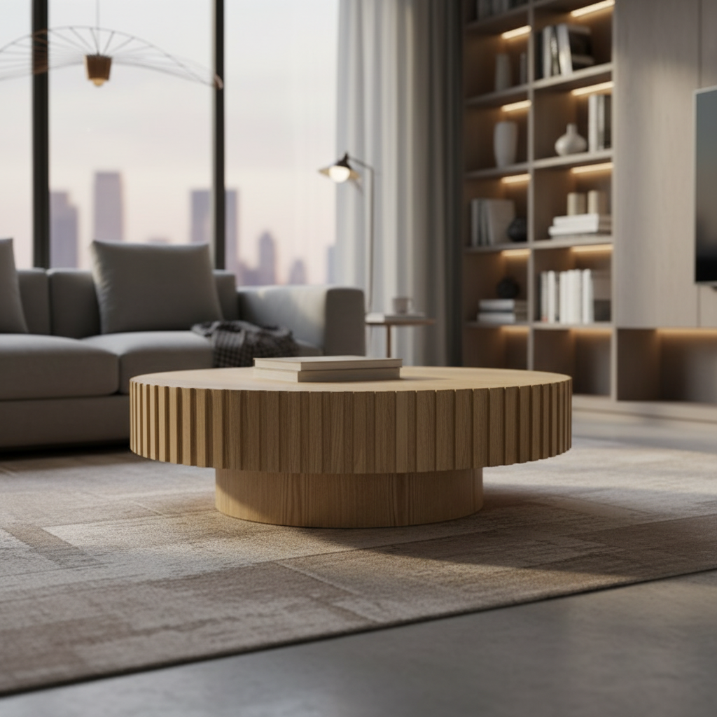 Alfaro Oak Round Coffee Table - Natural