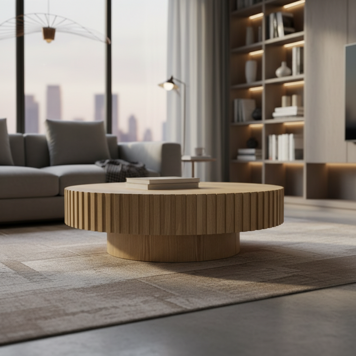 Alfaro Oak Round Coffee Table - Natural