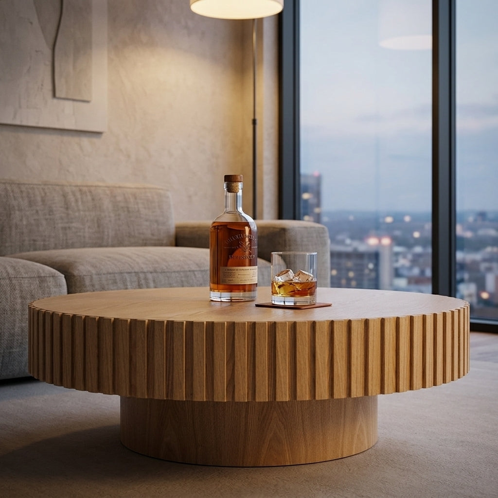 Alfaro Oak Round Coffee Table - Natural