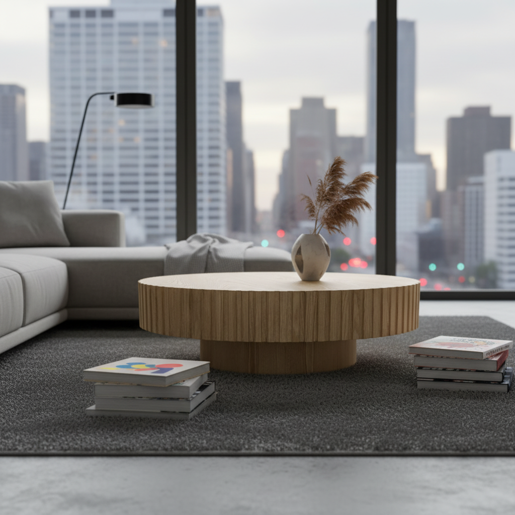 Alfaro Oak Round Coffee Table - Natural