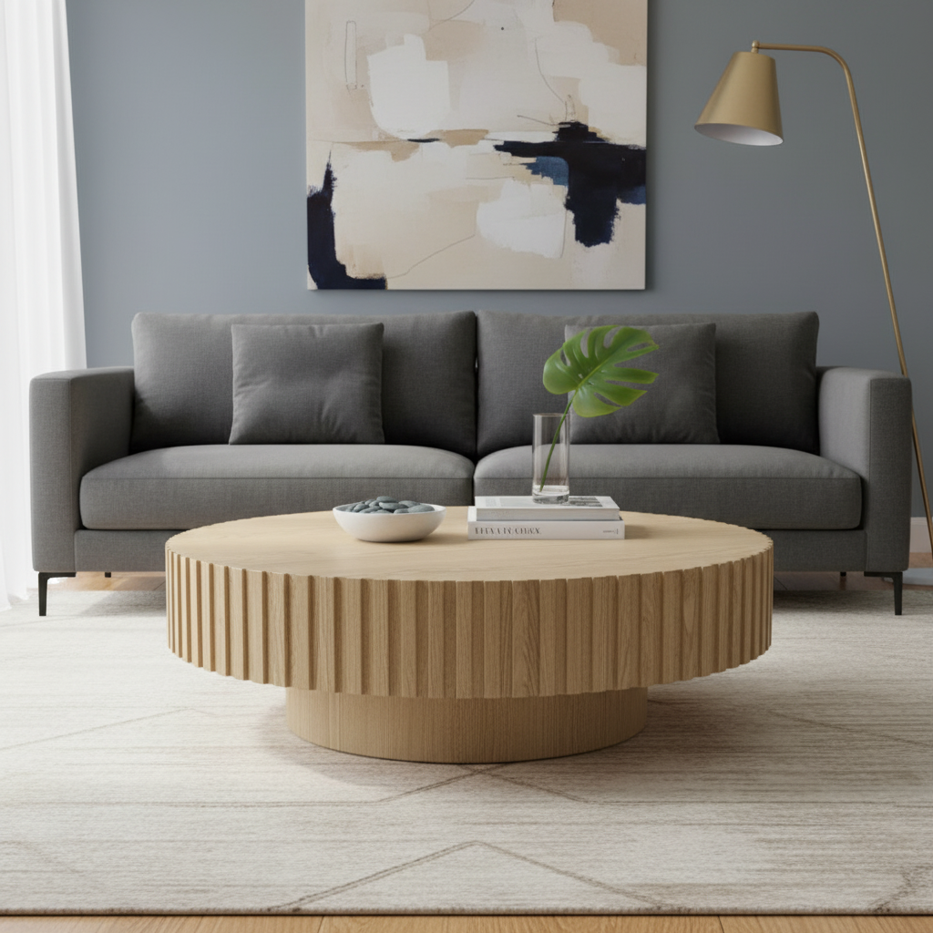 Alfaro Oak Round Coffee Table - Natural