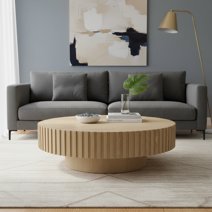 Alfaro Oak Round Coffee Table - Natural