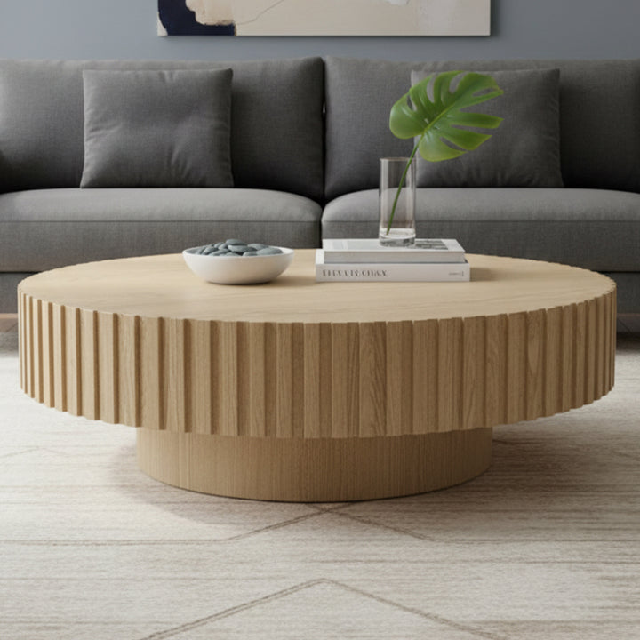 Alfaro Oak Round Coffee Table - Natural