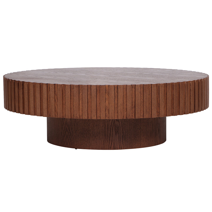 Alfaro Oak Round Coffee Table - Walnut