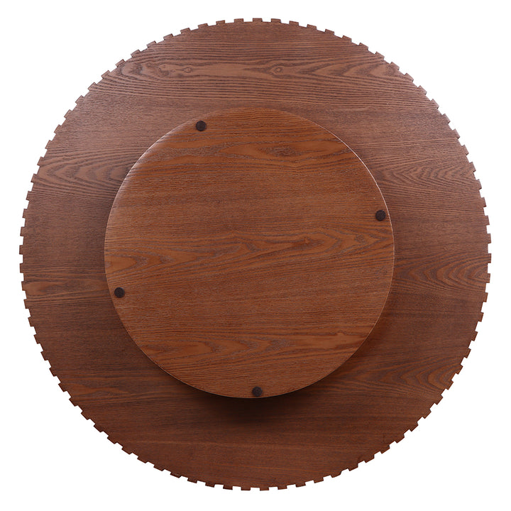 Alfaro Oak Round Coffee Table - Walnut