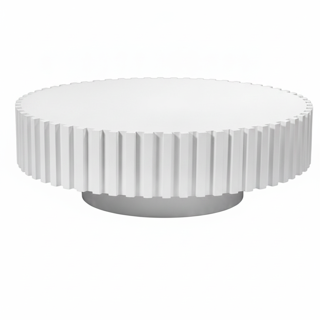 Alfaro Oak Round Coffee Table - White