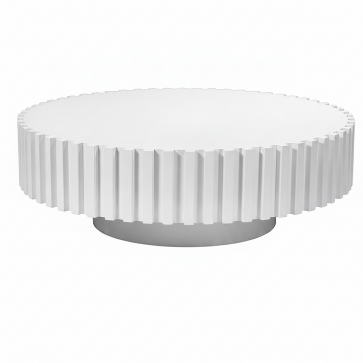 Alfaro Oak Round Coffee Table - White