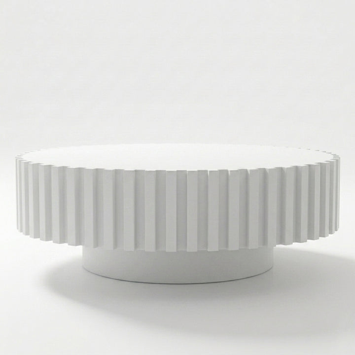 Alfaro Oak Round Coffee Table - White