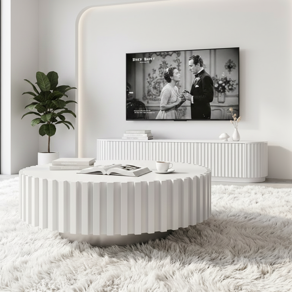 Marty 2.4m TV Entertainment Unit - Full White Oak