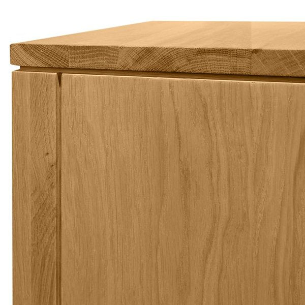 Alfred 2 Drawer Wooden Bedside Table - Natural Oak