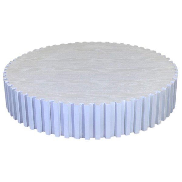 Alicia Oak Round Coffee Table - White