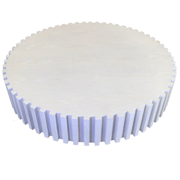 Alicia Oak Round Coffee Table - White