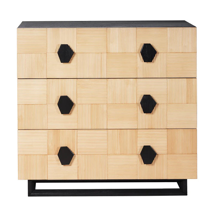 Alton 3 Drawer Chest - Natural and Black