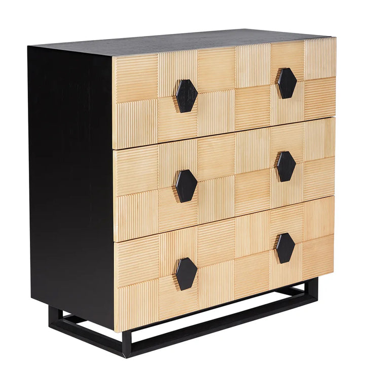 Alton 3 Drawer Chest - Natural and Black